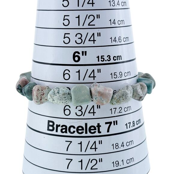 8mm-9mm Frosted Amazonite Beaded Stretchy Bracelet 6.5" - Picture 3 of 4